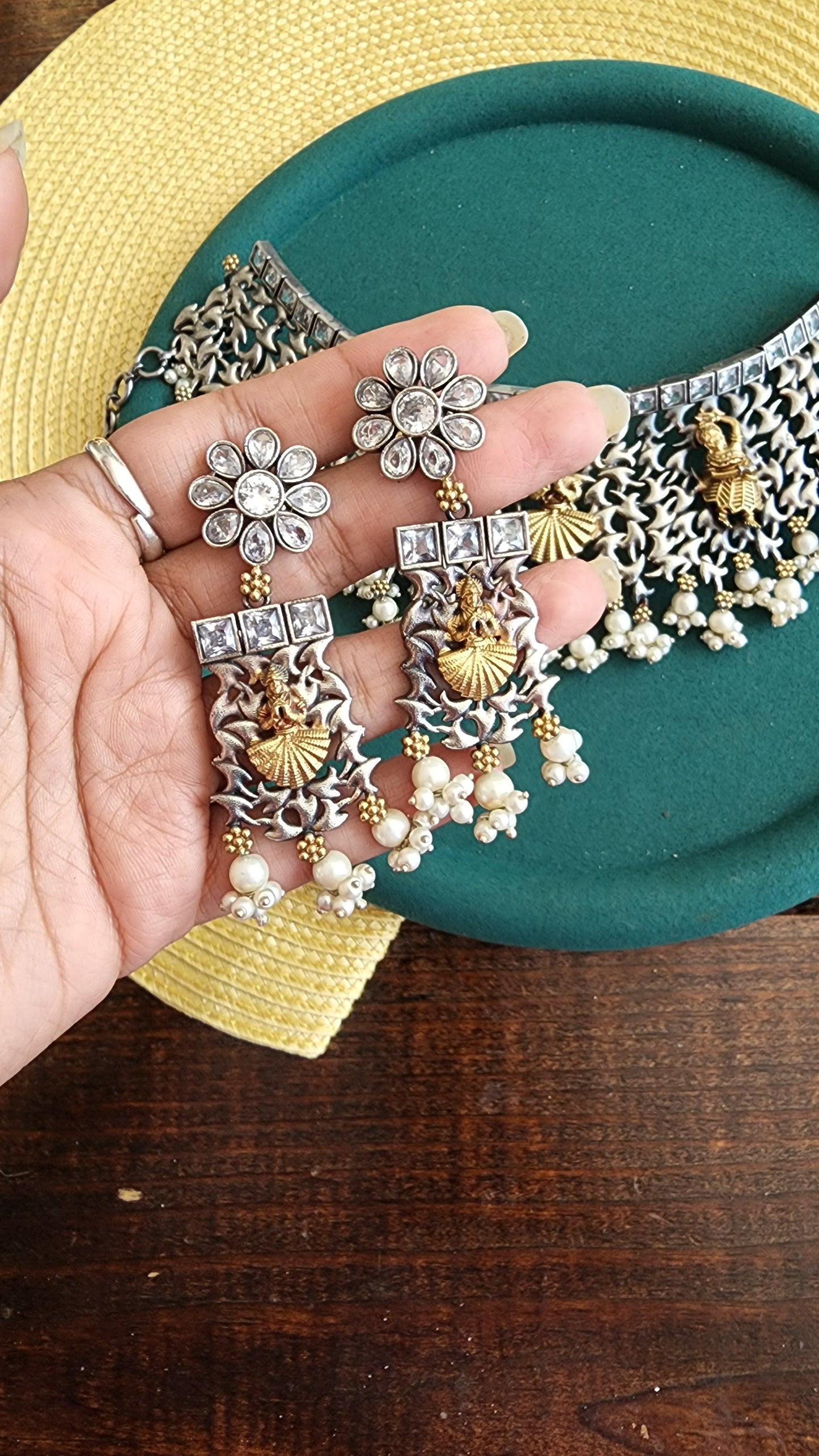 Anuhya fusion handmade Silver Alike Necklace