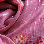 Pink georgette with sequin embroidery saree