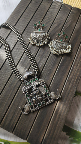 Silver alike necklace set heavy set necklace
