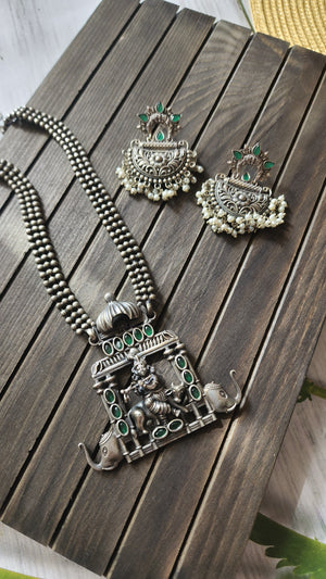 Silver alike necklace set heavy set necklace