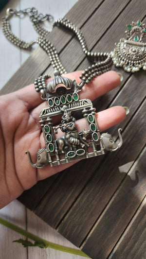 Silver alike necklace set heavy set necklace