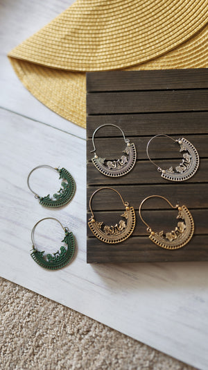 Peacock Hoop earrings