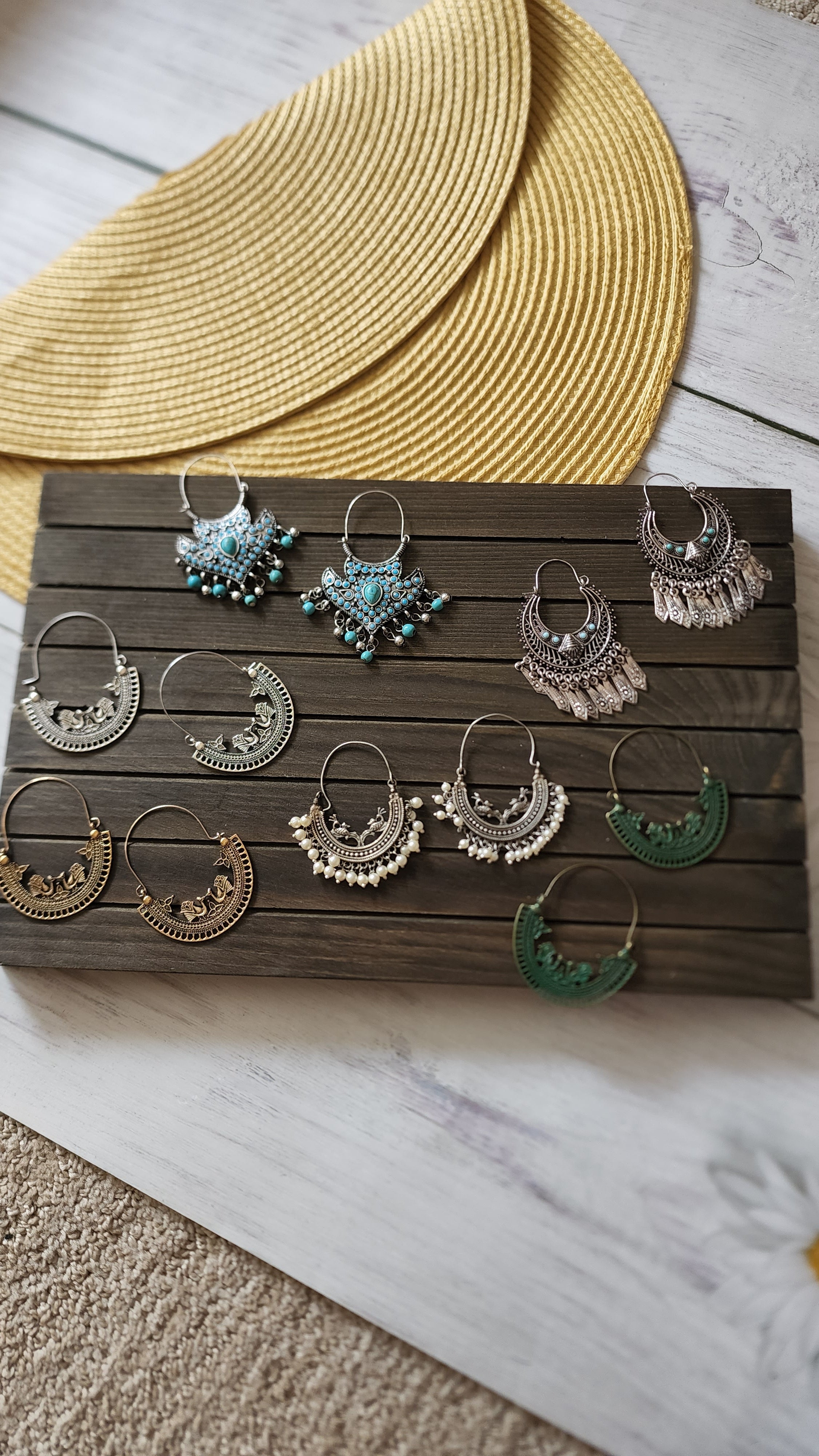 Peacock Hoop earrings