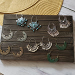 Peacock Hoop earrings