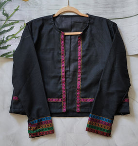 Black handloom cotton Jacket