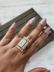 Rose CZ adjustable ring