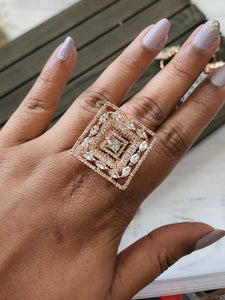 Jasmine CZ adjustable ring