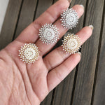 CZ large stud earrings