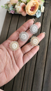 CZ large stud earrings