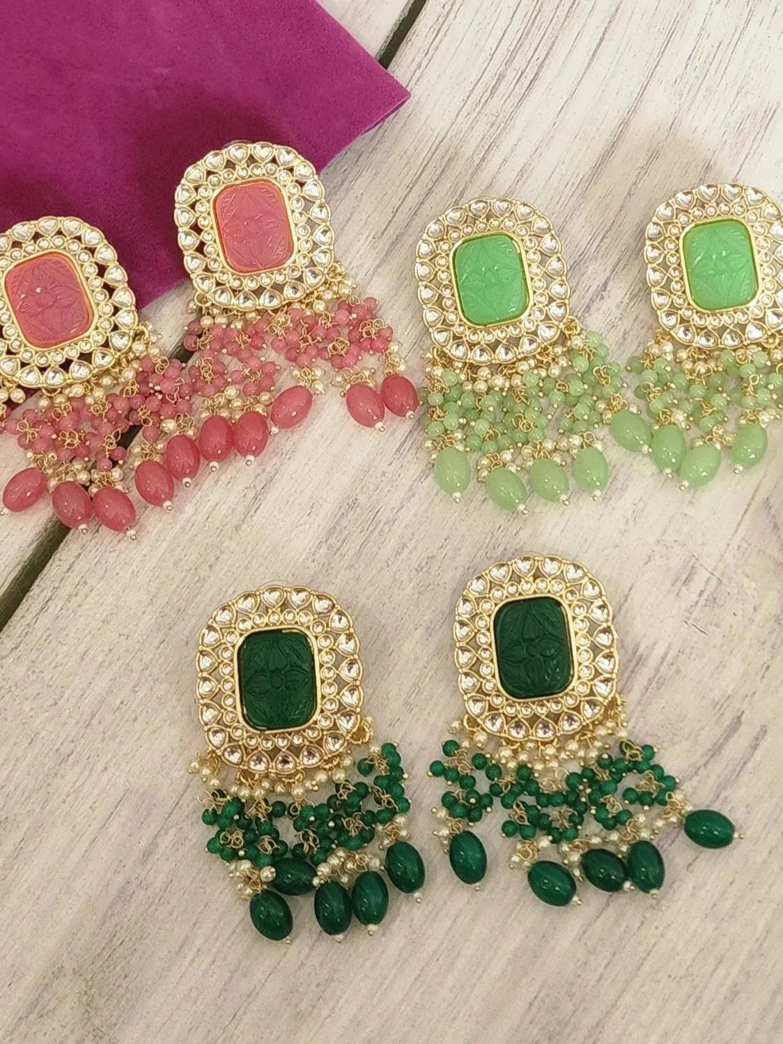 Hansi meenakari earrings