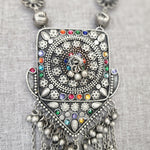 Statement black metal Oxidized necklace set
