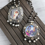 Krishna Handpainted fusion pendant necklace set