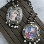 Krishna Handpainted fusion pendant necklace set