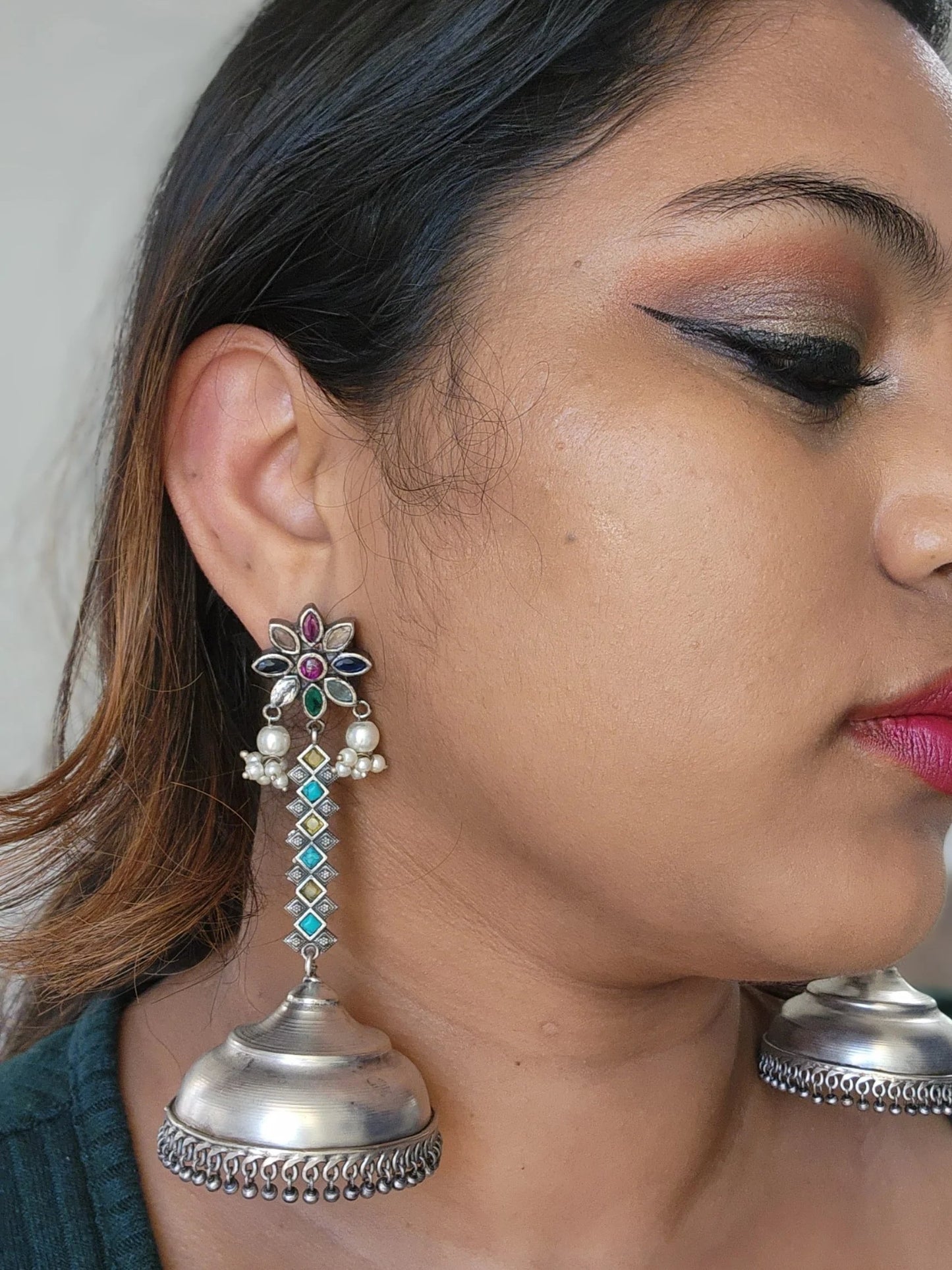 Aastha fusion jhumka earrings