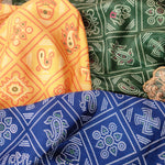 Bandhini  cutwork dupatta kalamakari dupatta