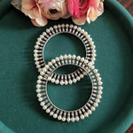 Pearl silver alike Bangles size 2 '6