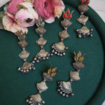 Leya unique silveralike earrings