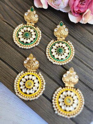 Adiya fusion silver alike stud earrings