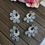 CZ peacock stud earrings