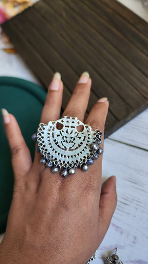 Anthara silver alike adjustable ring