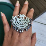 Anthara silver alike adjustable ring
