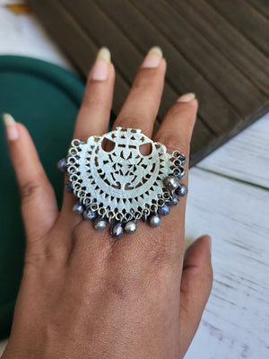 Anthara silver alike adjustable ring