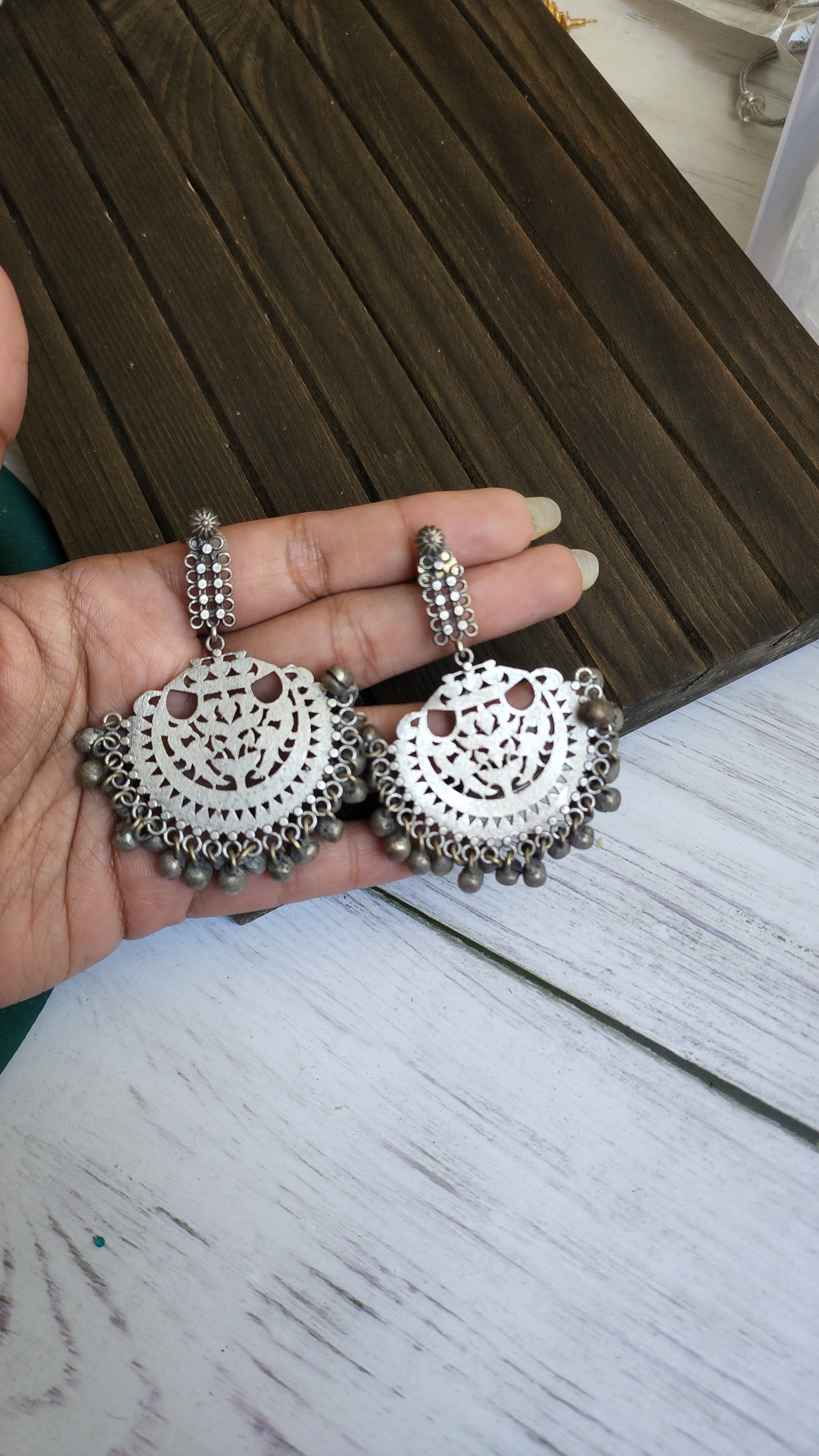 Anthara silver alike earrings