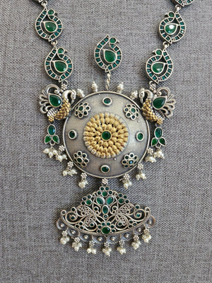 Anuhya fusion handmade Silver Alike Necklace set