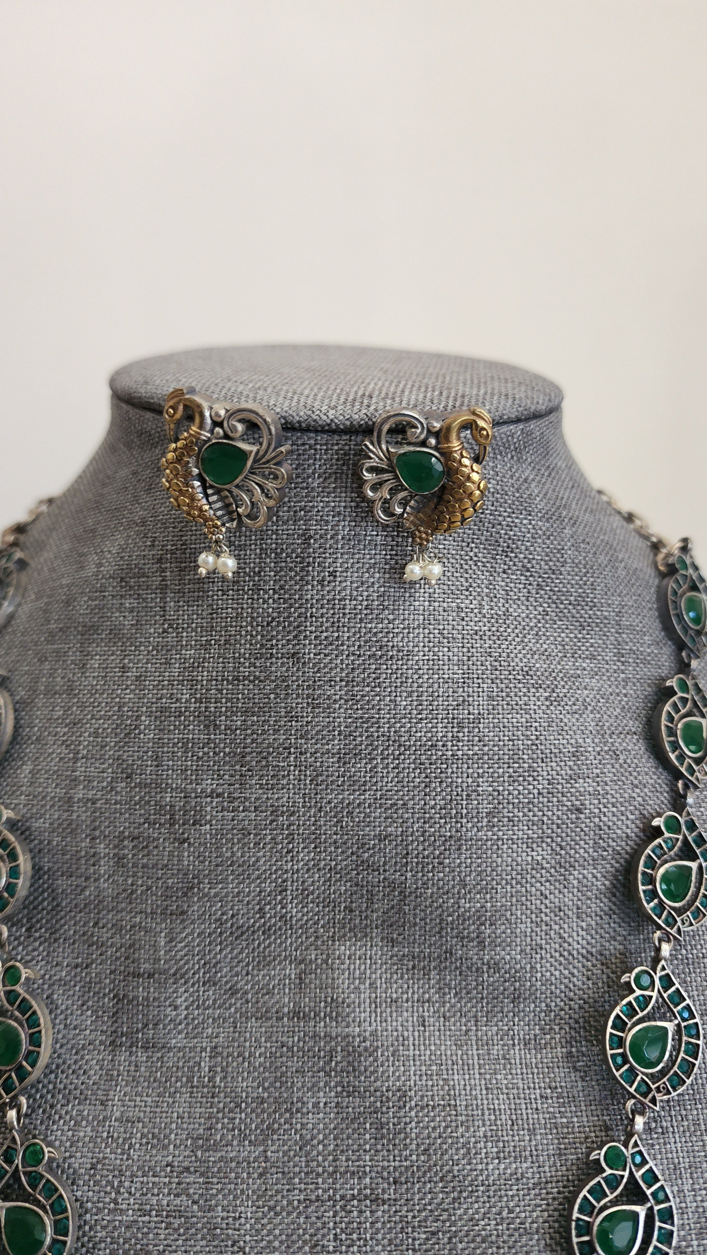Anuhya fusion handmade Silver Alike Necklace set