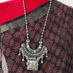 Statement black metal Oxidized necklace set