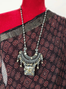 Statement black metal Oxidized necklace set