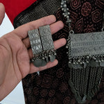 Statement black metal Oxidized necklace set