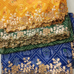 Bandhini  cutwork dupatta kalamakari dupatta