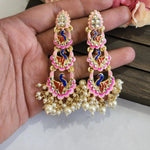 Meenakari handpainted chandbali earrings