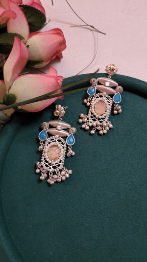 925 silver polish fusion jhumka earrings