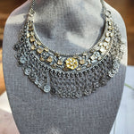 Statement black metal hasli Oxidized necklace