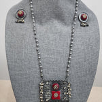 Statement black metal Oxidized necklace