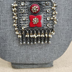Statement black metal Oxidized necklace