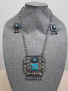 Statement black metal Oxidized necklace
