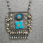 Statement black metal Oxidized necklace