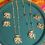 Elephant pachi kundan necklace set