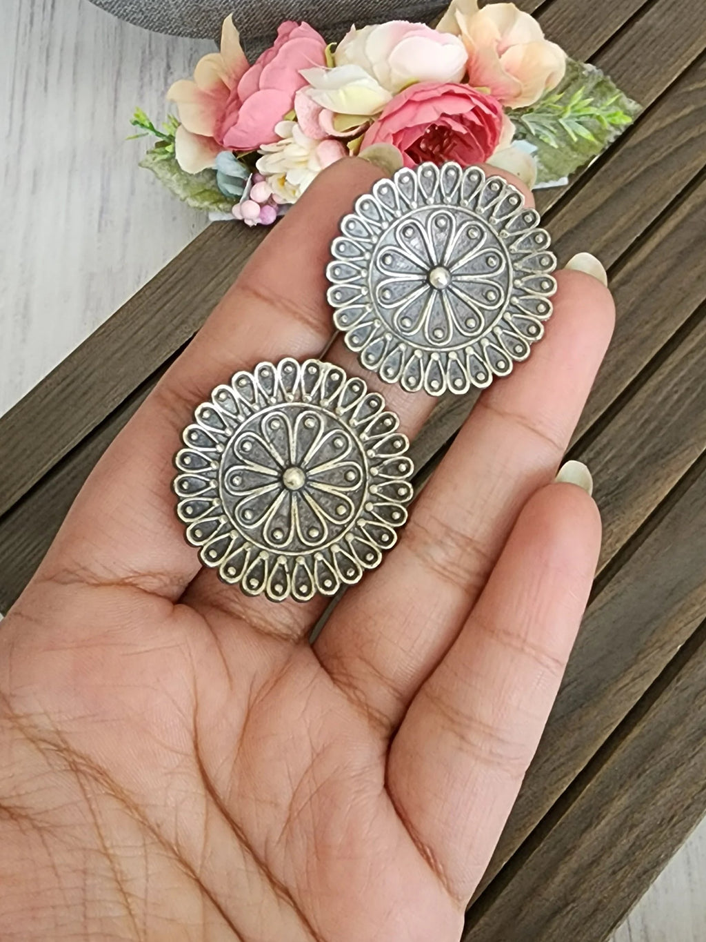 Silver alike earrings