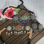 Hamsa Silver Alike choker Necklace set