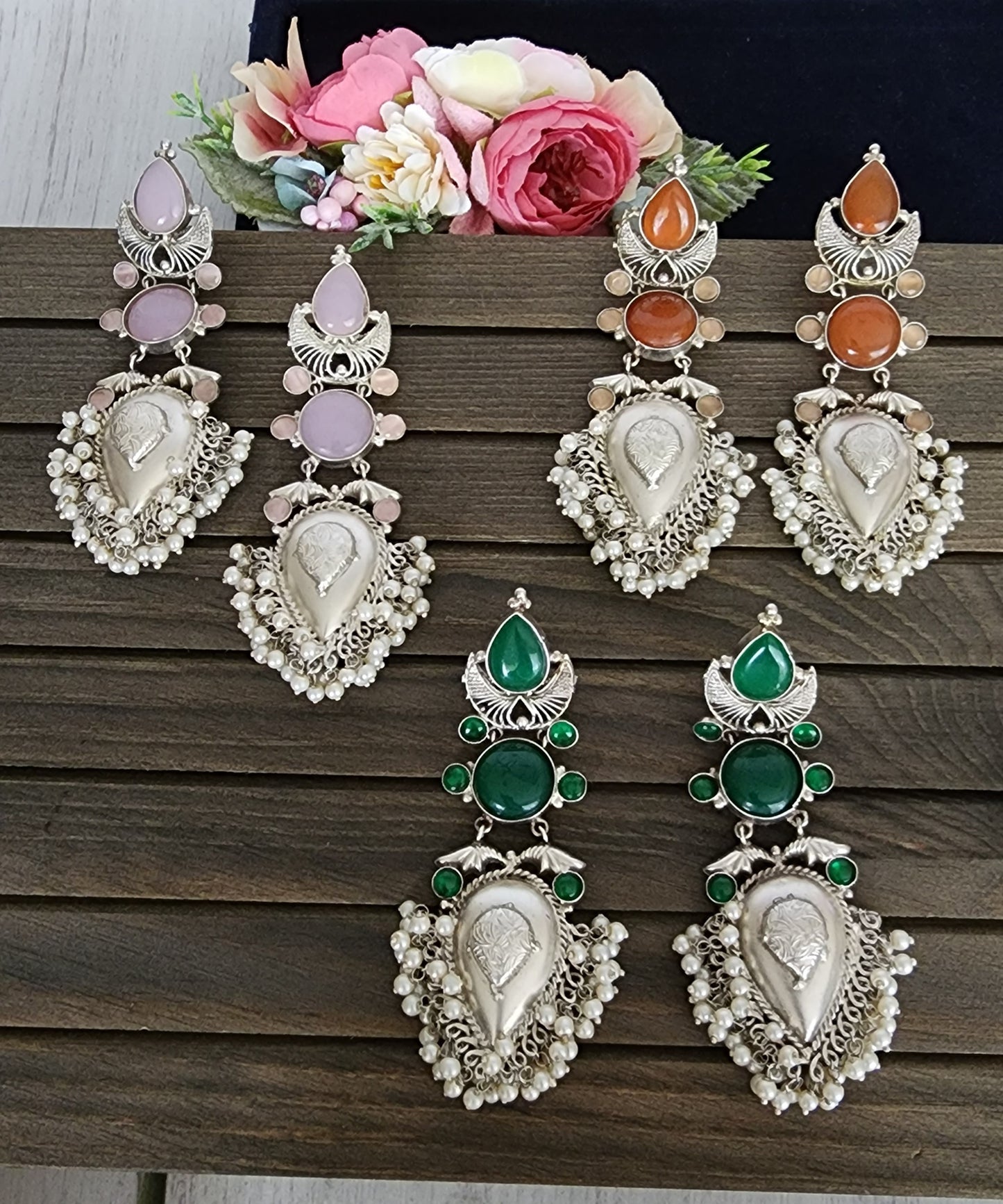 Angel silver alike  earrings