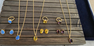 Alisha contemporary necklace earrings ring set