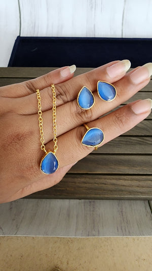 Alisha contemporary necklace earrings ring set