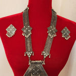 Simple black metal Oxidized necklace set