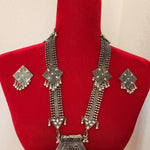 Simple black metal Oxidized necklace set