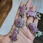 Fish Silver alike peacock choker necklace set