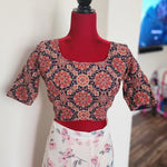 Ajrakh block print crop top blouse